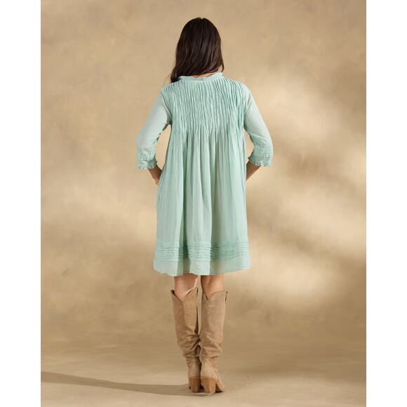 Sundance JP and Mattie Womens Dress Seafoam Size S Crinkle Cotton Cottagecore - Picture 14 of 15